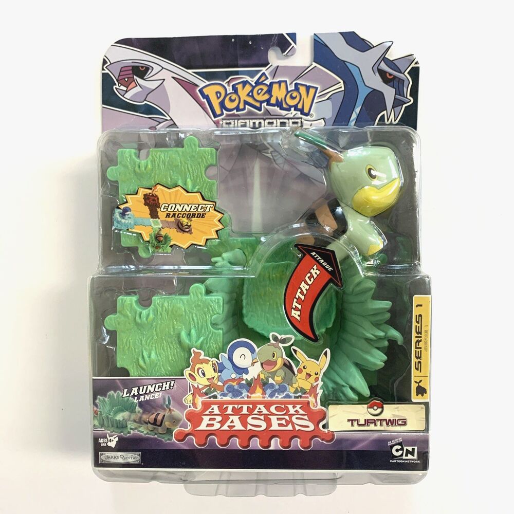 Jakks Pacific Pokemon Diamond & Pearl Attack Bases TURTWIG Figure 2007